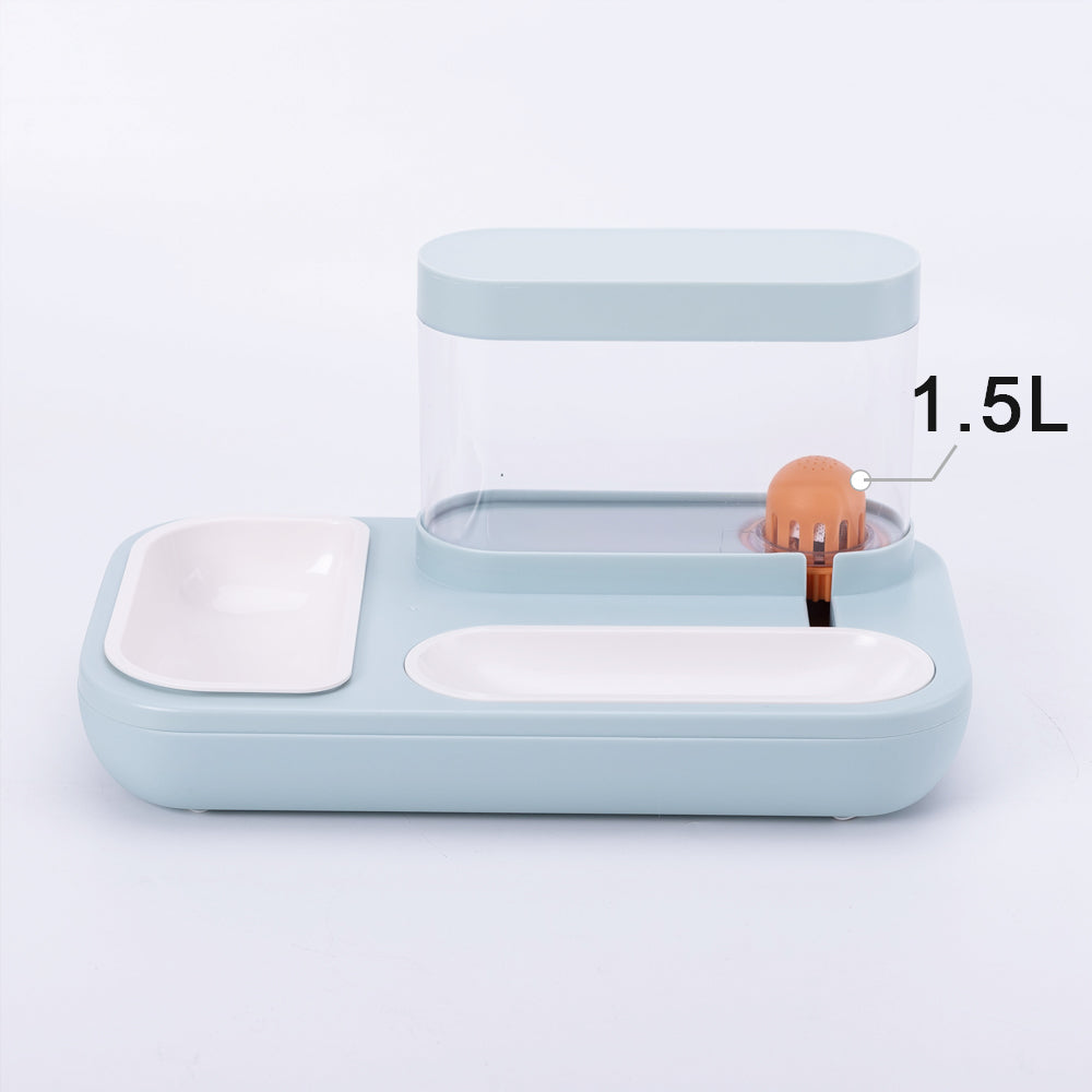 Modern Automatic Drinking Fountain 1.5L with Food Bowl for Pet Cats and Dogs Automatic pet fountain - InspirationIncluded