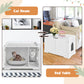 Cat Litter Box Enclosure with Double Doors for Large Cat and Kitty-White