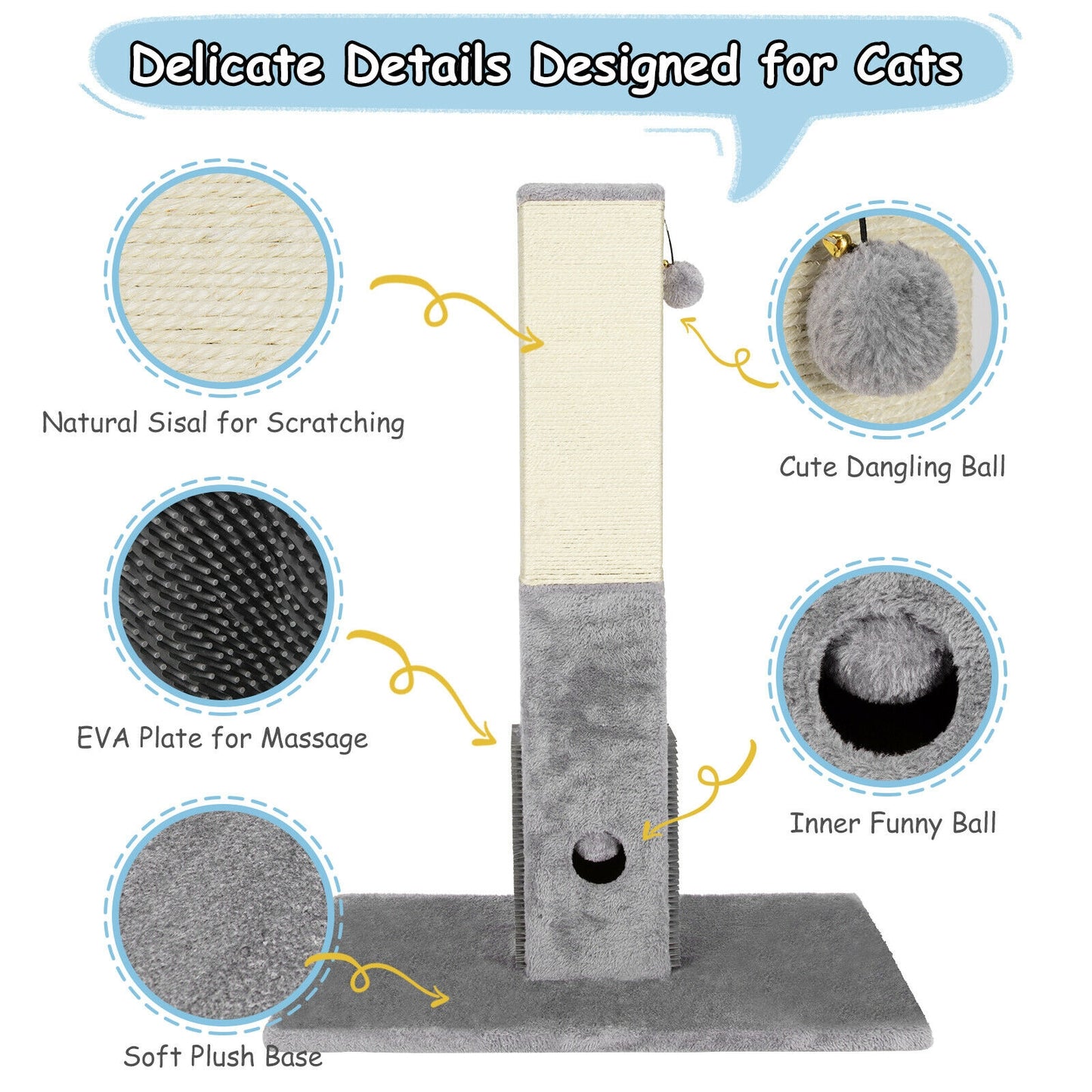 Purrfect Paws - Scratching Post - With Face Massager