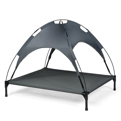 Elevated Outdoor Pet Bed with Removable Canopy Shade-42 Inch
