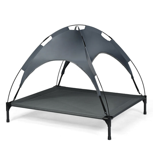 Elevated Outdoor Pet Bed with Removable Canopy Shade-42 Inch