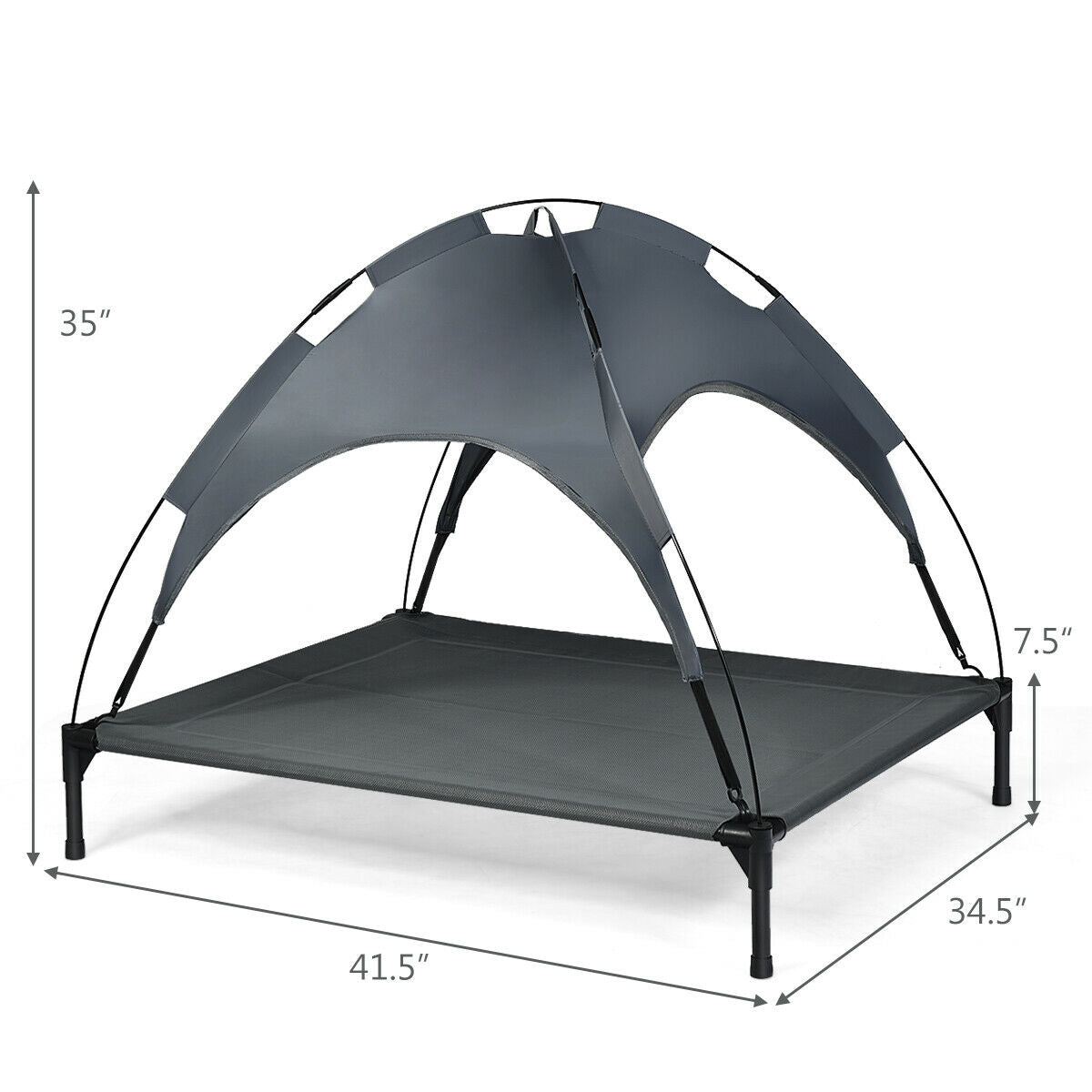 Elevated Outdoor Pet Bed with Removable Canopy Shade-42 Inch