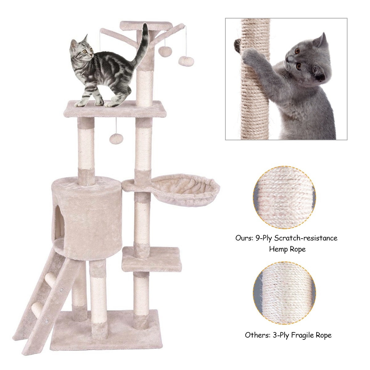 The Sanctuary - Cat Tree - With Condo and Hammock