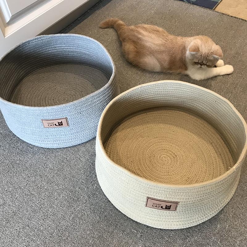 Handwoven Japanese Style Cotton Rope Cat Bed Handwoven Cat Bed - InspirationIncluded