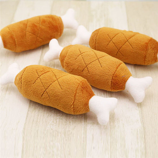 Large Chicken Leg Plush Dog Chew Toy - InspirationIncluded