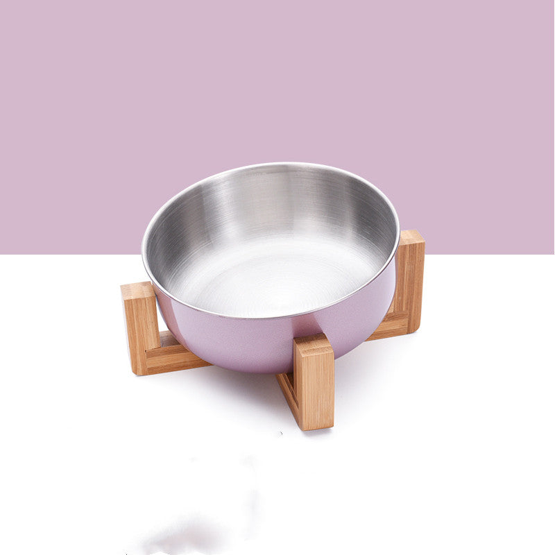 Angled Elevated Stainless Steel Pet Bowl - Single or Double - InspirationIncluded
