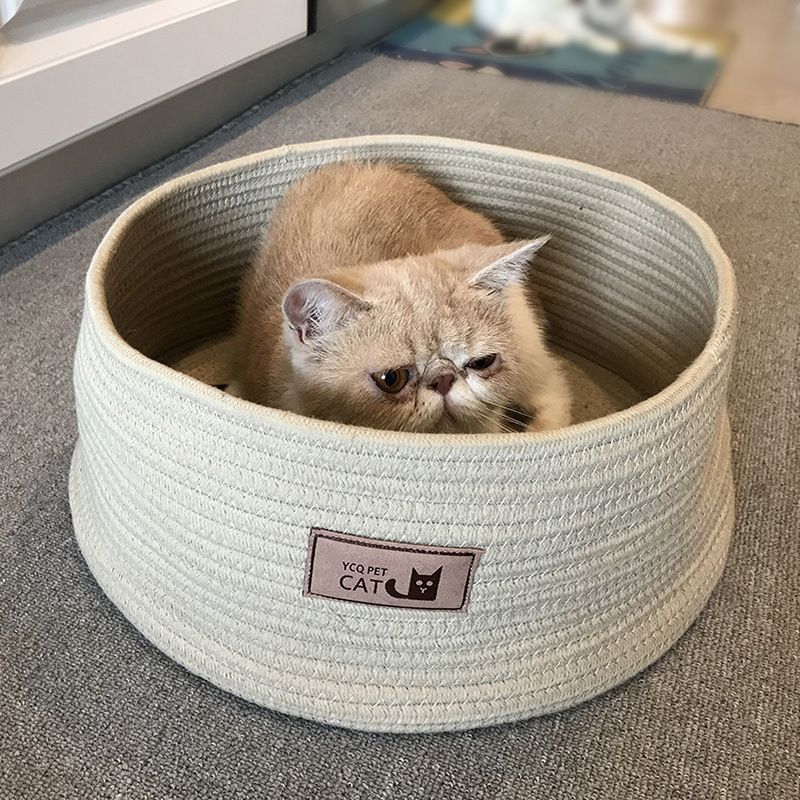 Handwoven Japanese Style Cotton Rope Cat Bed Handwoven Cat Bed - InspirationIncluded