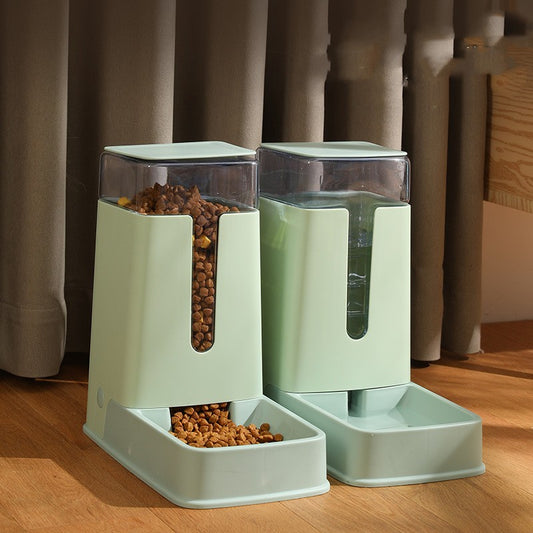 Pet Double Bowl Automatic Feeder Waterer - 2 Colors Automatic Pet Feeder - InspirationIncluded