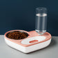 Heart Shaped Dual Sided Pet Bowl with Automatic Waterer Heart Pet Bowl - InspirationIncluded