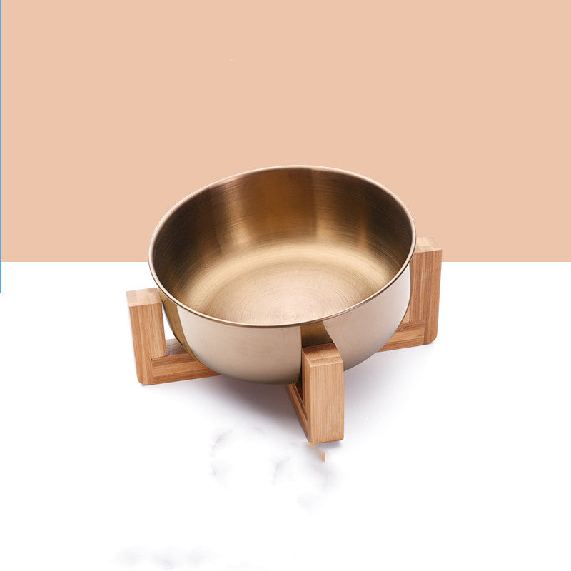 Angled Elevated Stainless Steel Pet Bowl - Single or Double - InspirationIncluded