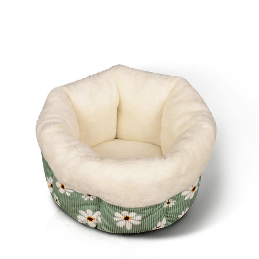 Warm and deep pet bed with Flowers Warm Pet Bed - InspirationIncluded