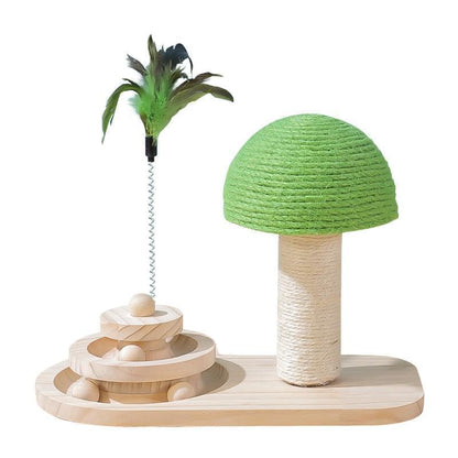 2 in 1 Sisal Cat Toy and Scratching Post For Active Play