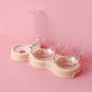 Double Pet Bowl With Gravity Fed Automatic Water Dispenser