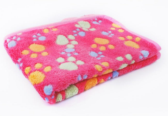 Fleece Pet Blanket With Paw Design - Various Sizes Fleece Blanket - InspirationIncluded