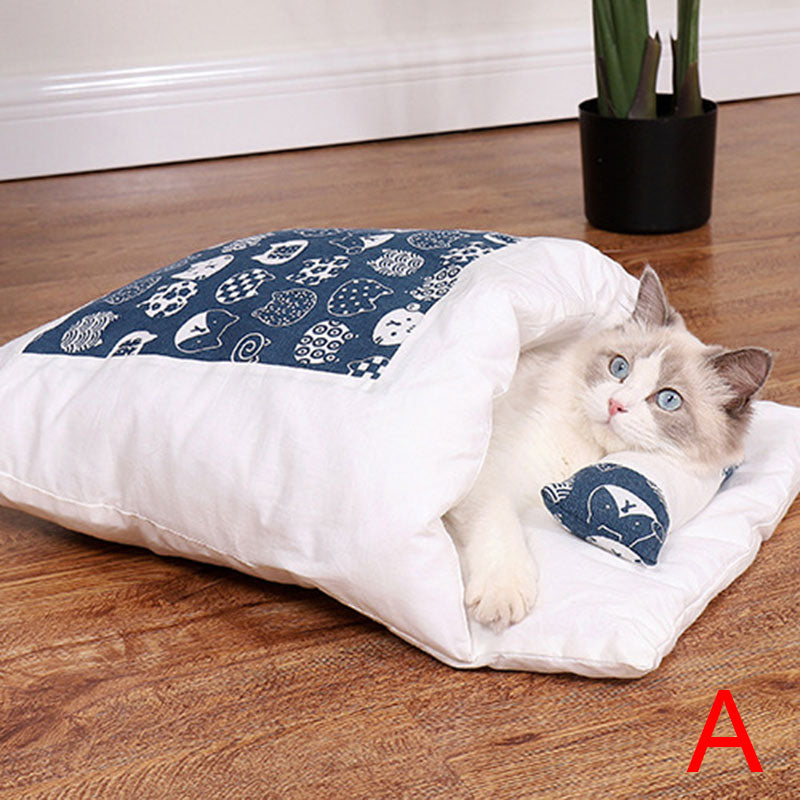 Newest Warm Cat Sleeping Bag Removable Cat Bed Winter Warm Cat House - InspirationIncluded