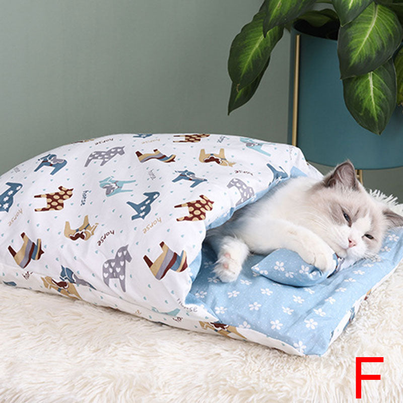 Newest Warm Cat Sleeping Bag Removable Cat Bed Winter Warm Cat House - InspirationIncluded