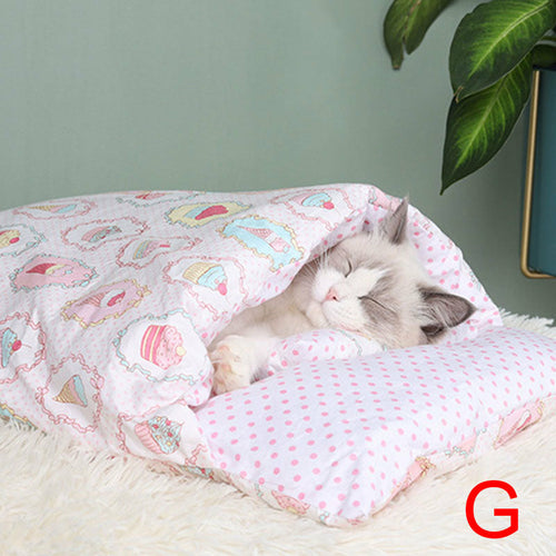 Newest Warm Cat Sleeping Bag Removable Cat Bed Winter Warm Cat House - InspirationIncluded