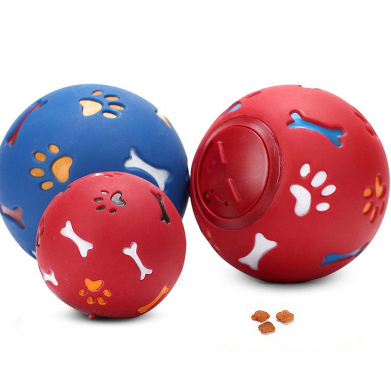 Dog Treat Ball Toy  Interactive Dog Food Dispensing Toy Pet Environmental Soft Rubber Dogs Slow Feeder Toys for Pet - InspirationIncluded