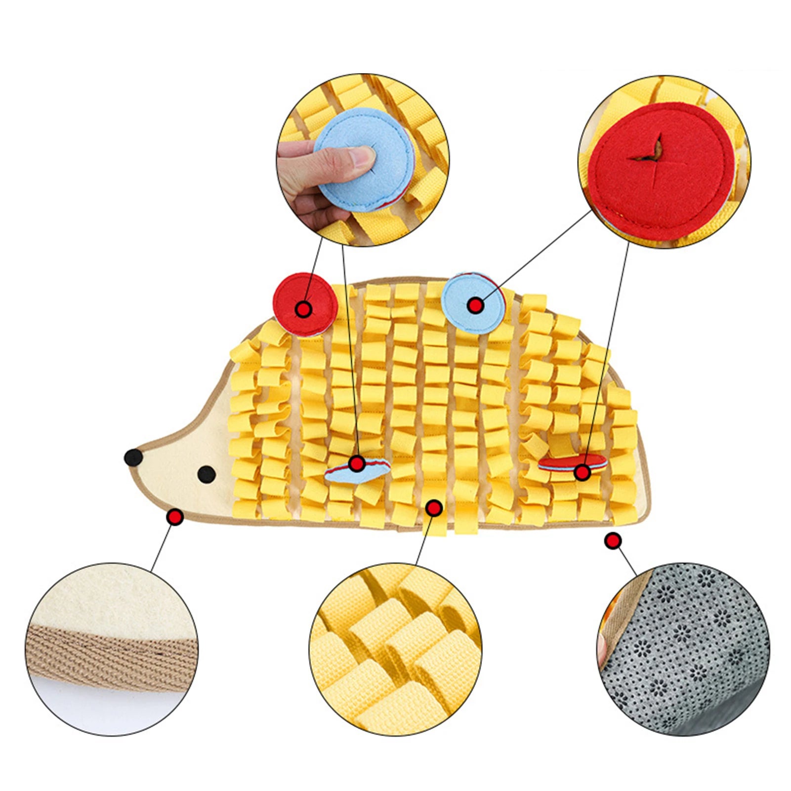 The Hedgehog - Snuffle Mat - Yellow