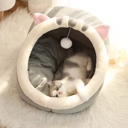 Sweet Cushioned Cat Nest Bed in Machine Washable Cotton