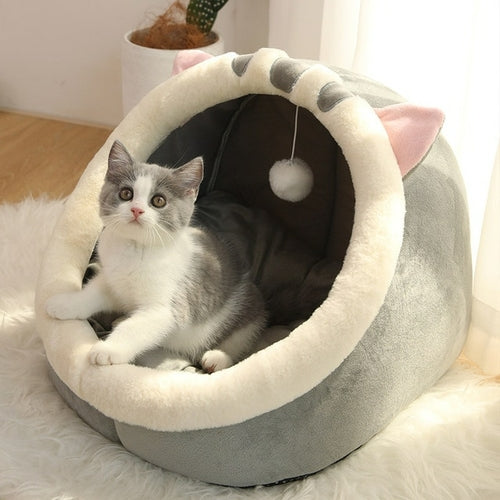 Sweet Cushioned Cat Nest Bed in Machine Washable Cotton