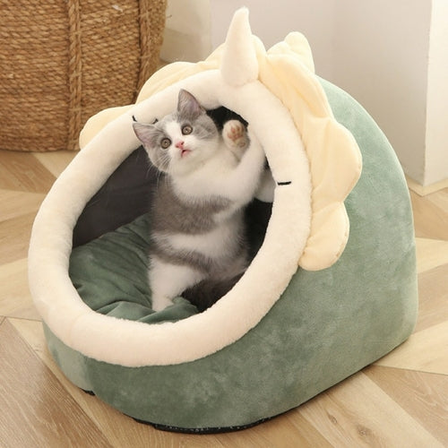 Sweet Cushioned Cat Nest Bed in Machine Washable Cotton