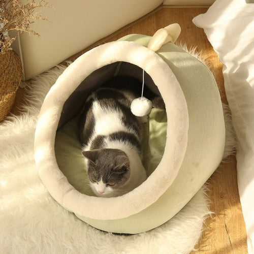 Sweet Cushioned Cat Nest Bed in Machine Washable Cotton