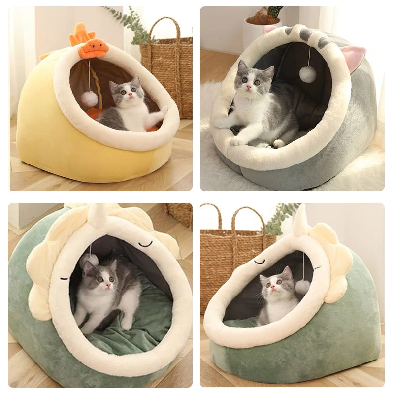 Sweet Cushioned Cat Nest Bed in Machine Washable Cotton