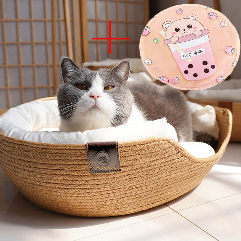 Rattan Cat Bed With Soft Pillow Insert With Cooling Pad Option Soft Pillow Cat Bed - InspirationIncluded