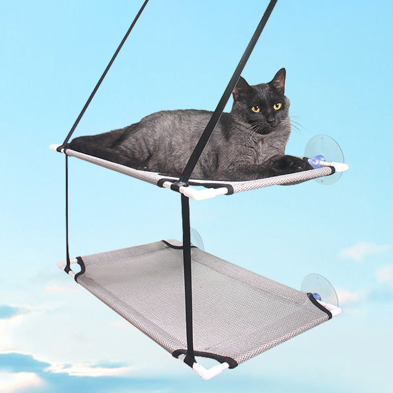 Suction Cup Double Layer Hanging Cat Hammock - InspirationIncluded