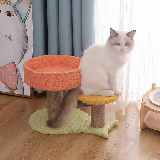 Compact Fish Design Cat Tree and Scratching Post - InspirationIncluded