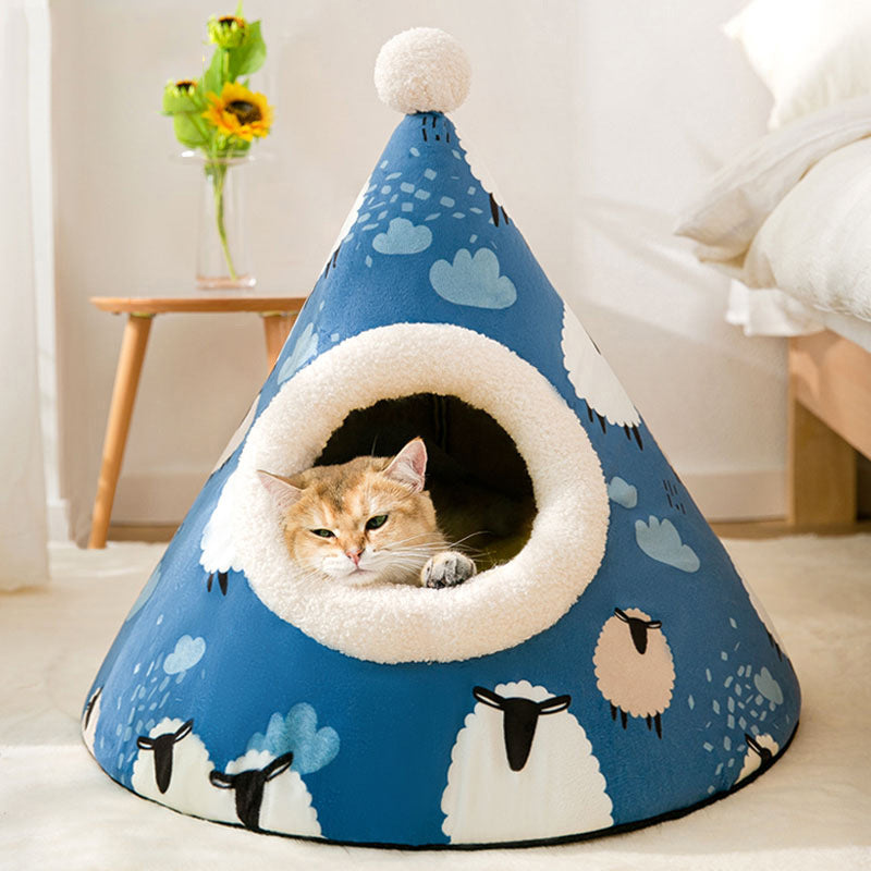 Cone Shaped Soft Cat Nest Bed - Various sizes & Patterns Cone Shaped Bed - InspirationIncluded