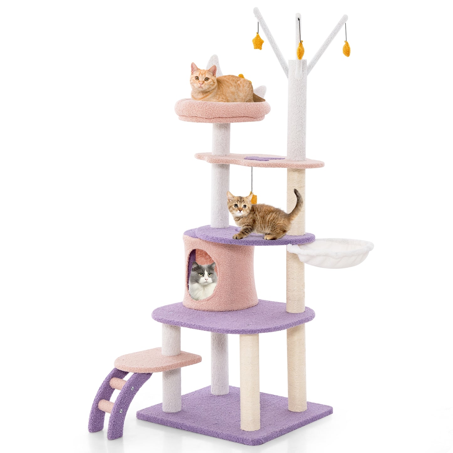 Stars and Moon - Cat Tower - Teddy Fleece