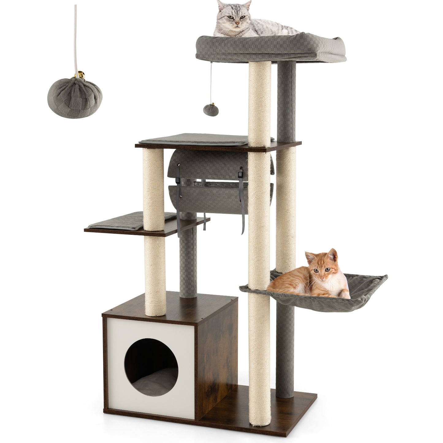 The Versatile Feline - Cat Tree - with Swing Tunnel