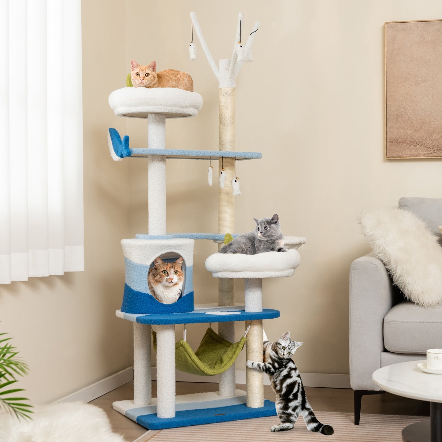 Fishy-Friends - Cat Tower - with Fish Toys