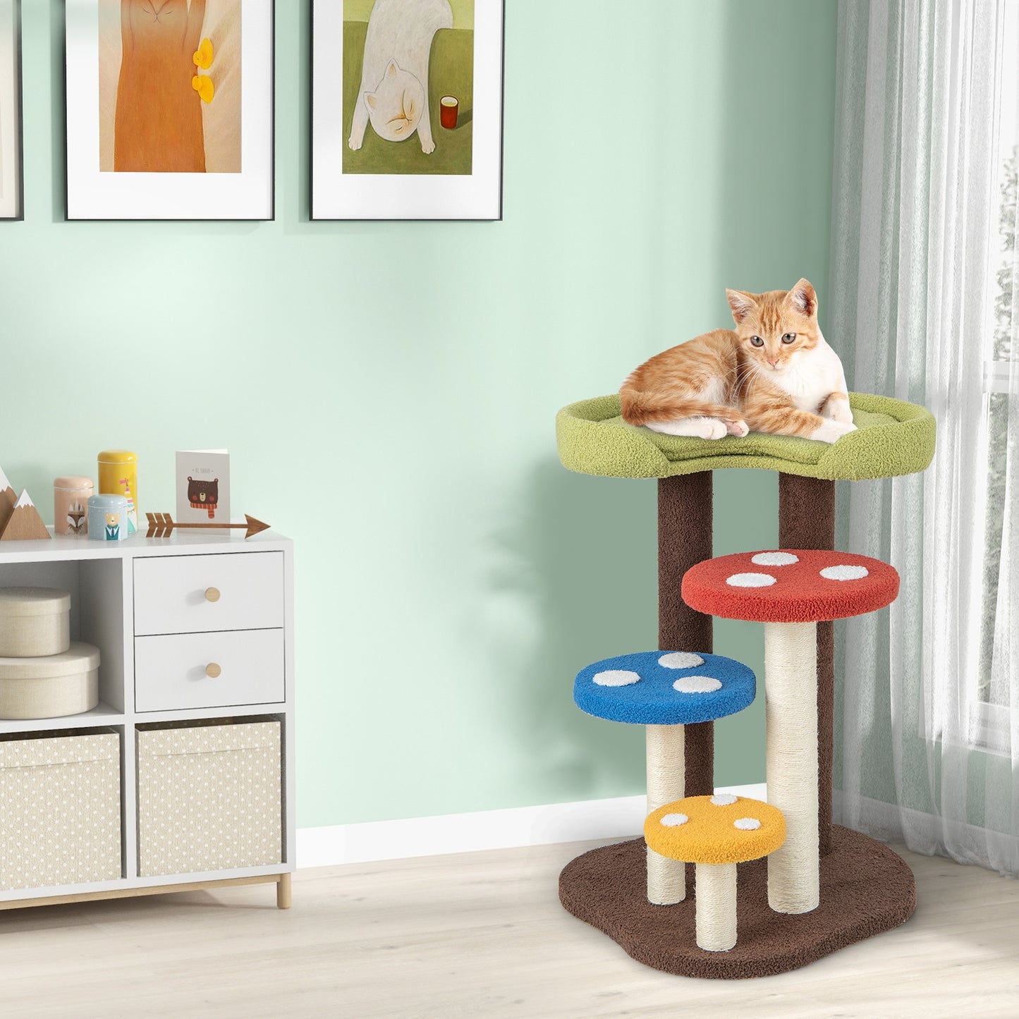 The Enchanted Mushroom - Cat Tree - 3-In-1