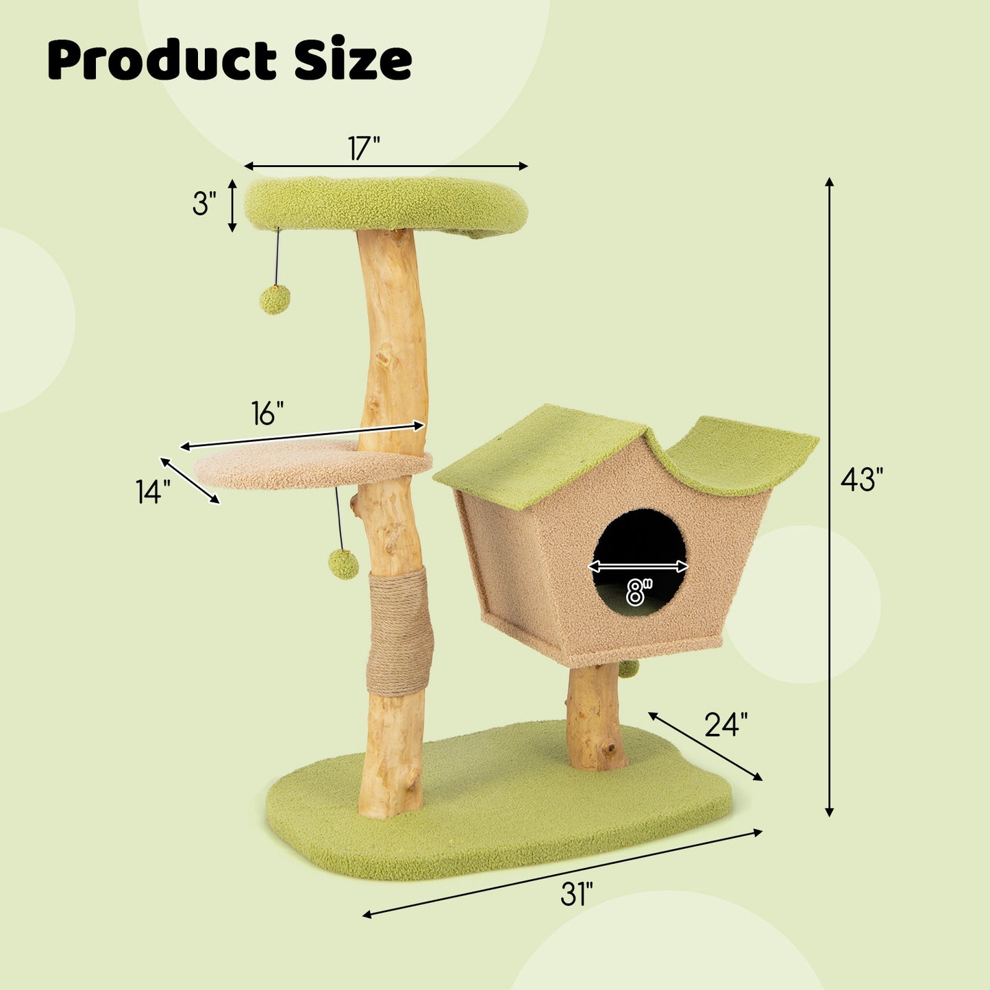 Cottage Life - Cat Tree - Authentic Pear Wood