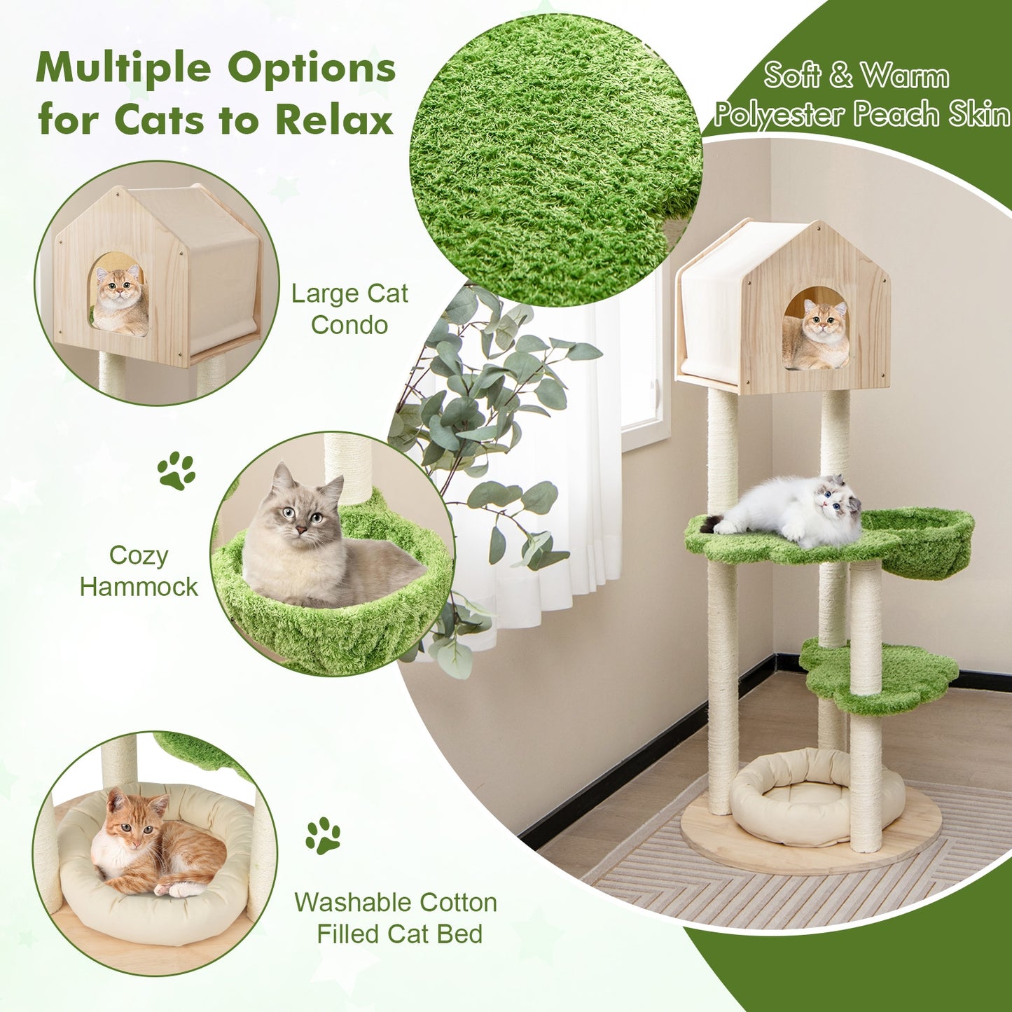 Forest Tree House - Cat Tree - 5 Tier with Condo