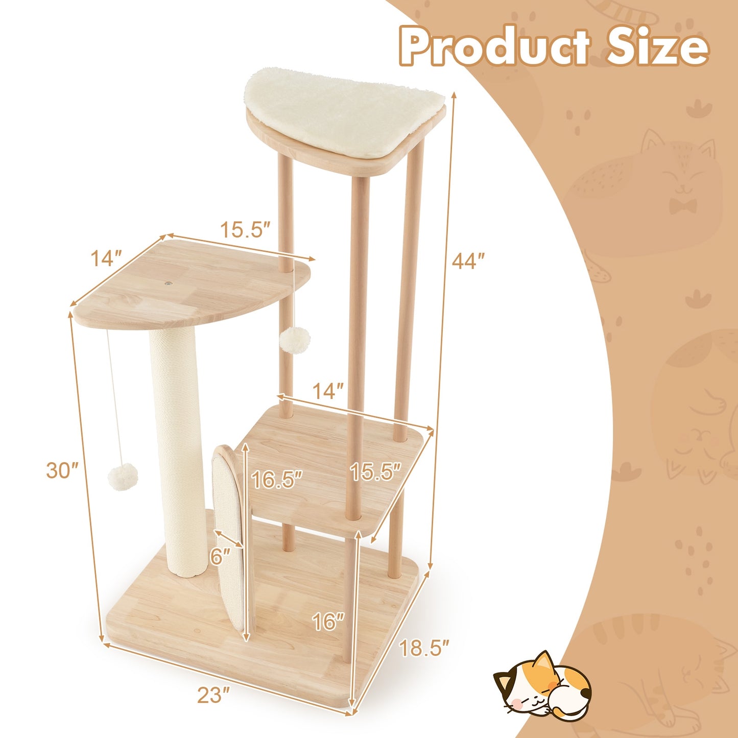 The Natural - Cat Tower -  XL Sisal Post