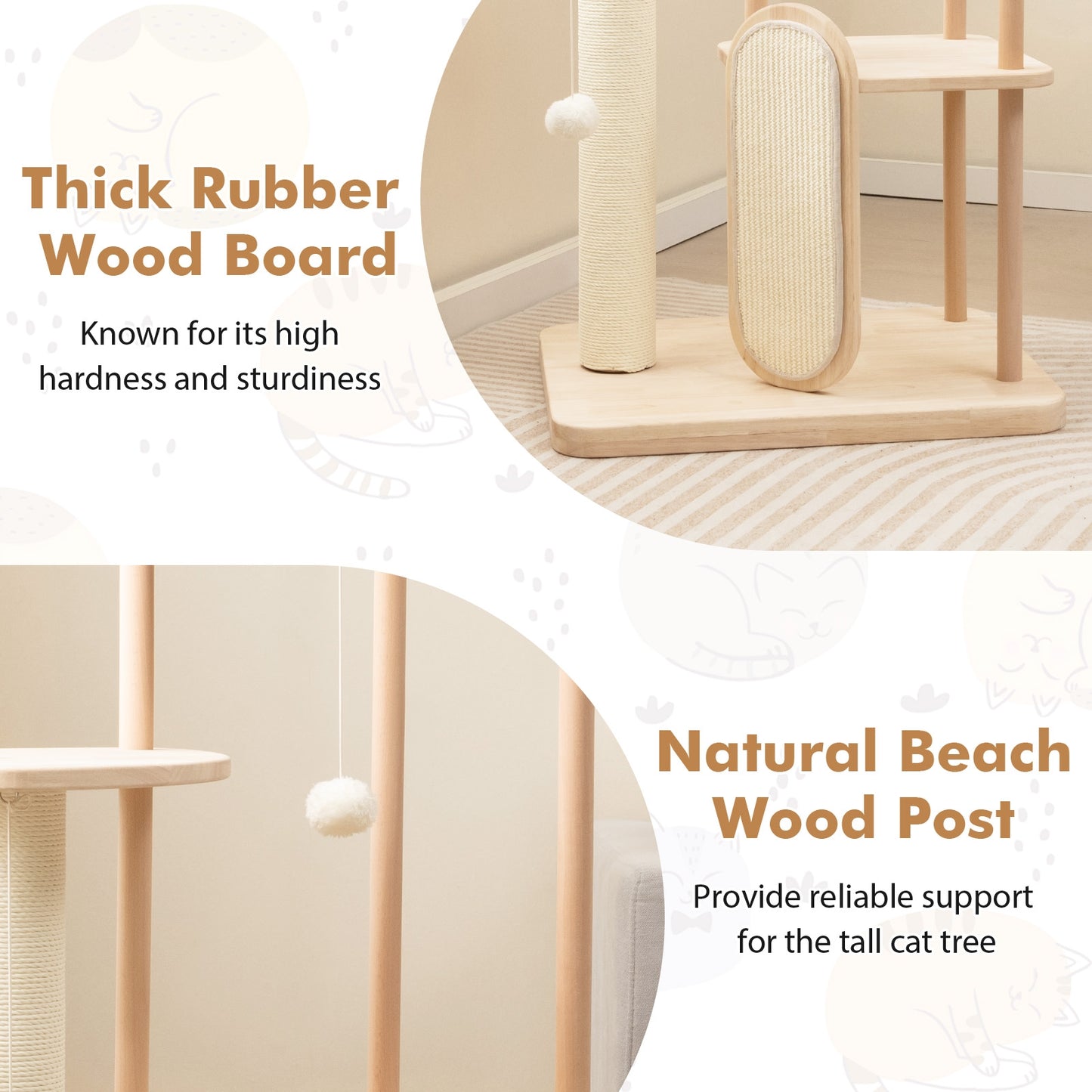 The Natural - Cat Tower -  XL Sisal Post